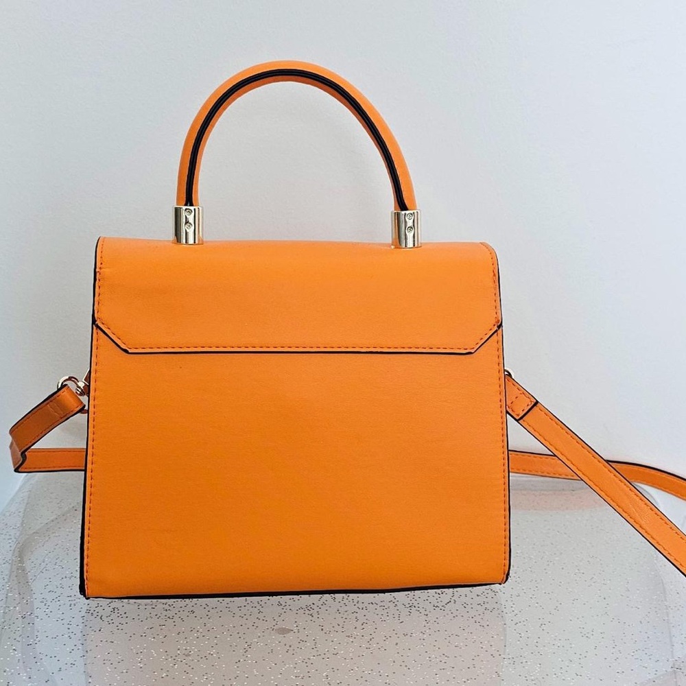 Aldo Vibrant Orange Satchel with Chain Detail - Picture 2 of 5